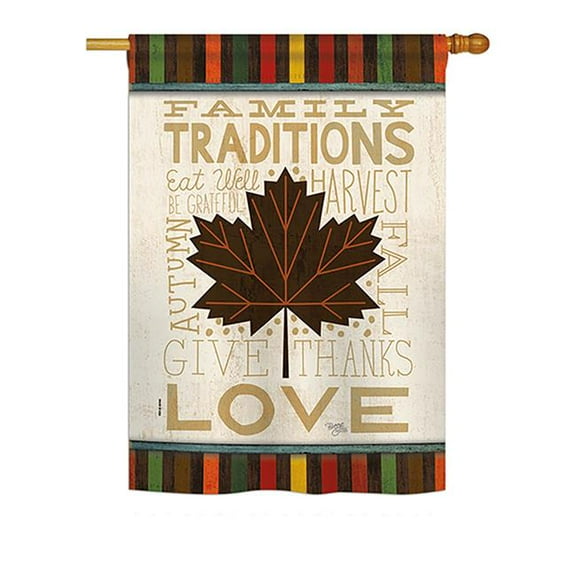 Breeze Decor BD-HA-H-113078-IP-BO-DS02-US 28 x 40 in. Seasonal Harvest & Autumn Impressions Decorative Vertical House Flag - Family Traditions Fall