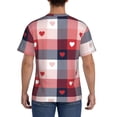 thumbnail image 3 of Bixox Men's Heart Plaid Printed Short Sleeve Skinny Athletic T-Shirt, 3 of 6