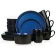 thumbnail image 1 of Stone Lain Albie Stoneware 16 Piece Dinnerware Set, Service for 4, Blue & Black, 1 of 12