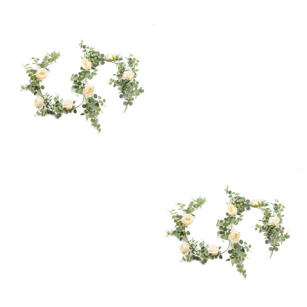 Injueey Guirnalda de flores Navidad Plantas artificiales Artesanía Seda ligera Colgante de boda Decoraciones para el salón Tipo 1 2piezas Injueey CBP498791