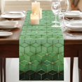 thumbnail image 3 of Table Runners 72 Inches Long Dress Scarves, Green Geometric Farmhouse Kitchen Table Runner, Coffee Tablerunners, Ombre Modern Abstract Art 14x72 Inch, 3 of 9