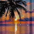 thumbnail image 5 of Orinice  Shower Curtain Set Sunset Palms Sunrise Seashore Coconut Summer Beach Sand Holiday Ocean with Non-Slip Rugs Toilet Lid Cover and Bath Mat Bathroom Decor Set  69x72, 5 of 7