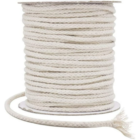 5mm Macrame Cord, 165Feet Braided Cotton Rope Thick Craft Twine for Macrame Plant Hangers, Wall Hangings, Drawstrings, Clothes Lines, DIY Crafts (Beige)