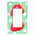 thumbnail image 5 of Metal Light Switch Plate Cover Ripe Red Strawberry Green Polka Dots FUT006, 5 of 13