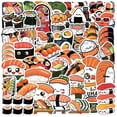 thumbnail image 1 of Paquete de pegatinas Cute Sushi, 50 unidades, vinilo impermeable para equipaje, 1 of 2