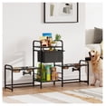 thumbnail image 2 of Dog Bowl Stand with Toy Storage, 3 Height Adjustable Elevated Dog Bowls, 2 Feeding Stations, Stainless Steel Pet Feeder for Large & Small Dogs, Black, 2 of 6