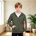 thumbnail image 5 of XAOFW Solid Color Zip Up Hoodies For Boys Zipper Long Sleeve Hooded Sweatshirt With Front Pockets Lightweight Outdoor Wear Pullover For Kids Versatile Tops 4-5 Years, 5 of 6