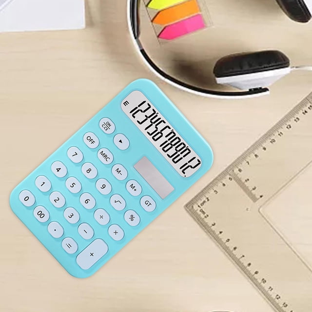 Calculadora de escritorio, calculadora estándar, pantalla LCD de 12 dígitos Calculadora de oficina de suspensión automática Calculadora básica para , azul Baoblaze Calculadora
