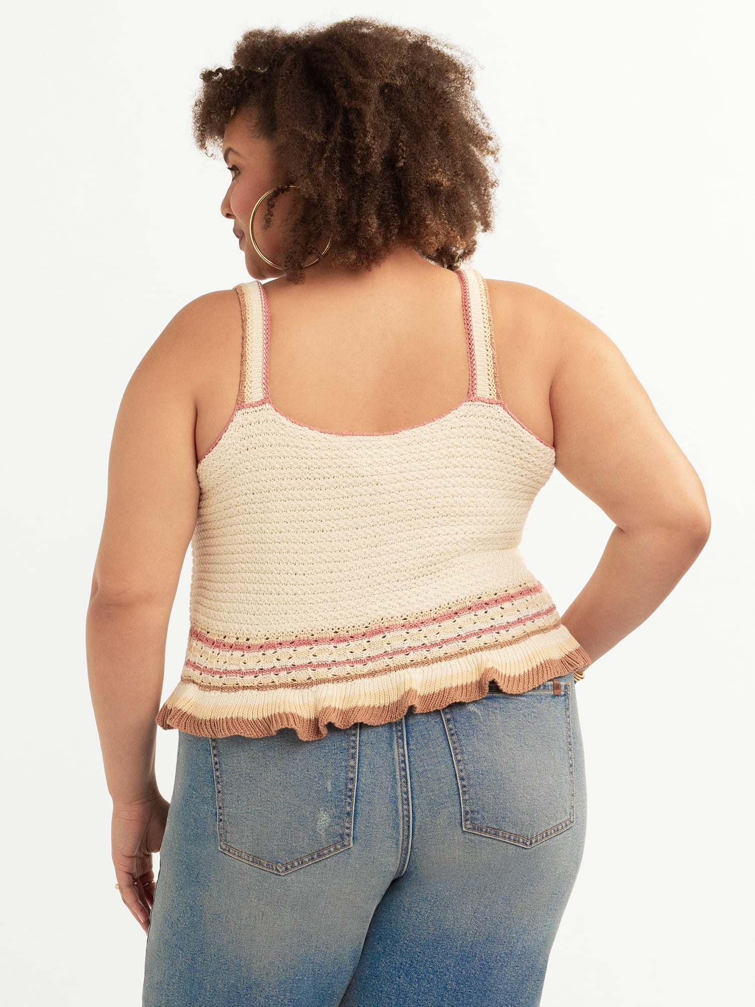 Jessica Simpson Women's and Women's Plus Saoirse Crochet Tank, Sizes XS-4X