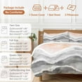 thumbnail image 6 of Ocean Wave Bedding Duvet Cover Set Queen Size 4 Pieces Gray Gradient Beach Boho Soft Twill Plush Quilt Cover, Include 1 Duvet Cover 1 Flat Sheet And 2 Pillow, 6 of 7