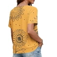 thumbnail image 4 of Camisetas de Manga Larga de las Mujeres Moda Impresa Cuello Redondo Superior, Camisa de Poliéster Casual para Primavera Verano, Sudadera de Manga Corta con Capucha Mujeres, 4 of 7