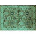 thumbnail image 1 of Ahgly Company Machine Washable Indoor Rectangle Oriental Turquoise Blue Industrial Area Rugs, 5' x 7', 1 of 4