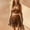 Brown, variant on Women's Western Two-Piece Outfit Set, Cropped Sleeveless Top, Fringe Mini Skirt, Shorts