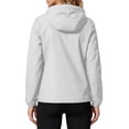 thumbnail image 6 of YABCSAZ Women's Packable Water-Repellent Windbreaker Lightweight Long Sleeve Hooded Full-Zip Jacket with Pockets for Outdoor Travel Hiking Everyday Wear Gray, Gifts for Women, 6 of 8