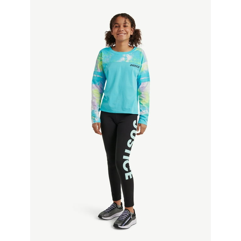 Justice Girls Long Sleeve Tee and Legging 3-Piece Set, Sizes (XS-XLP) 