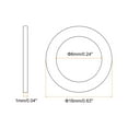 thumbnail image 2 of Uxcell M6 Flat Washer, 50 Pack Brass Ring Washers 16mm OD 1mm T Sealing Gasket Ring, 2 of 6