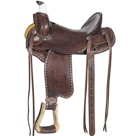 15 In Western Horse Saddle American Leather Ranch Roping Trail Hilason Dark Brown