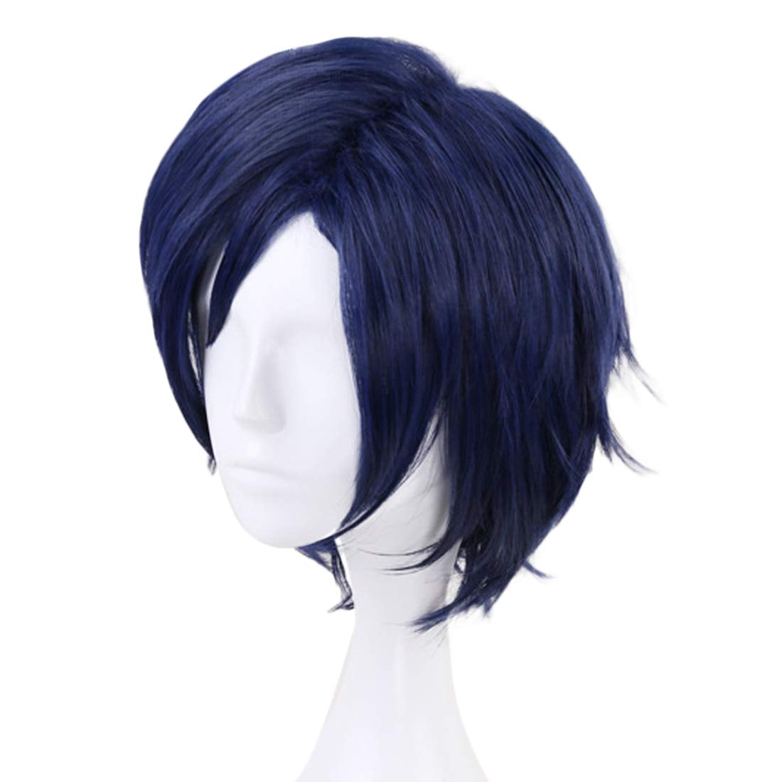 Synthetic Wig for Men Short Wavy Blue Wigs Cospaly Costume Wig for
