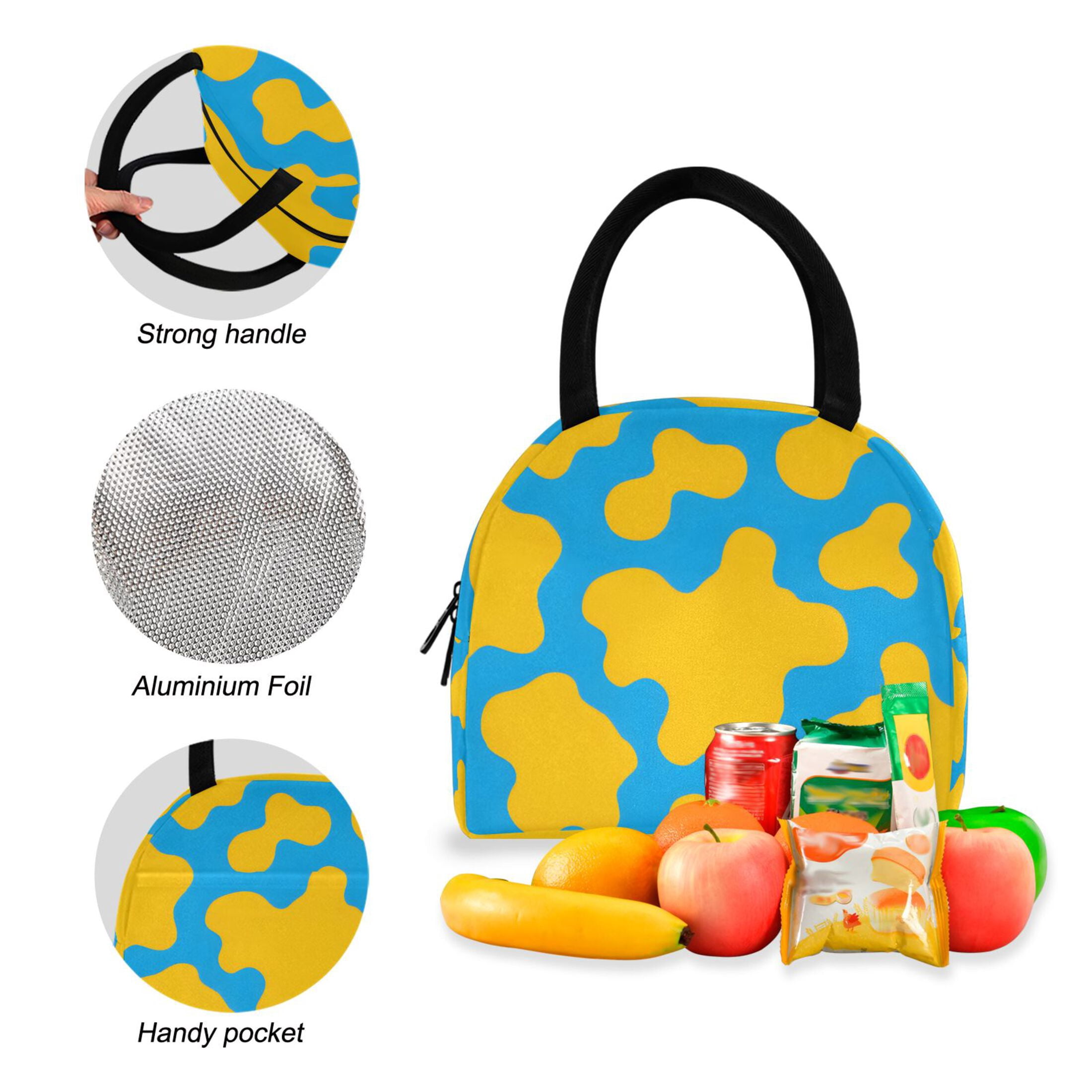 ALAZA Backpack Set Cow Print Elementary School Bags Student BookBag with Lunch Bag