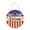 A005- Style E, variant on Fourth of July Decorations, Patriotic Decor, 12 in Round Wooden Wall Decor, Front Door Welcome Sign, Entrance Hanging Display, Independence Day Celebration, Red Blue Beige, 1 Pc