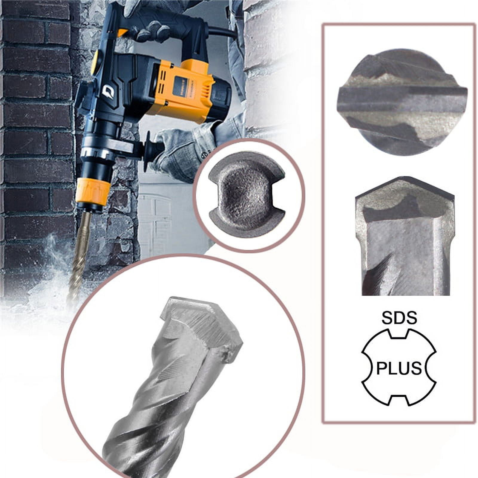 Max-Craft SDS-Plus Rotary Hammer Drill Bit Set Drill Concrete Stone 5Pcs 3/4" x 8"