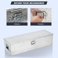 thumbnail image 5 of 48 Inch Aluminum Truck Tool Box for Pickup Truck Bed RV Toolbox, Heavy Duty Tool Storage Box, Waterproof Storage Organizer Chest with Handle and Lock, 48"X15"X15", Silver, 5 of 6