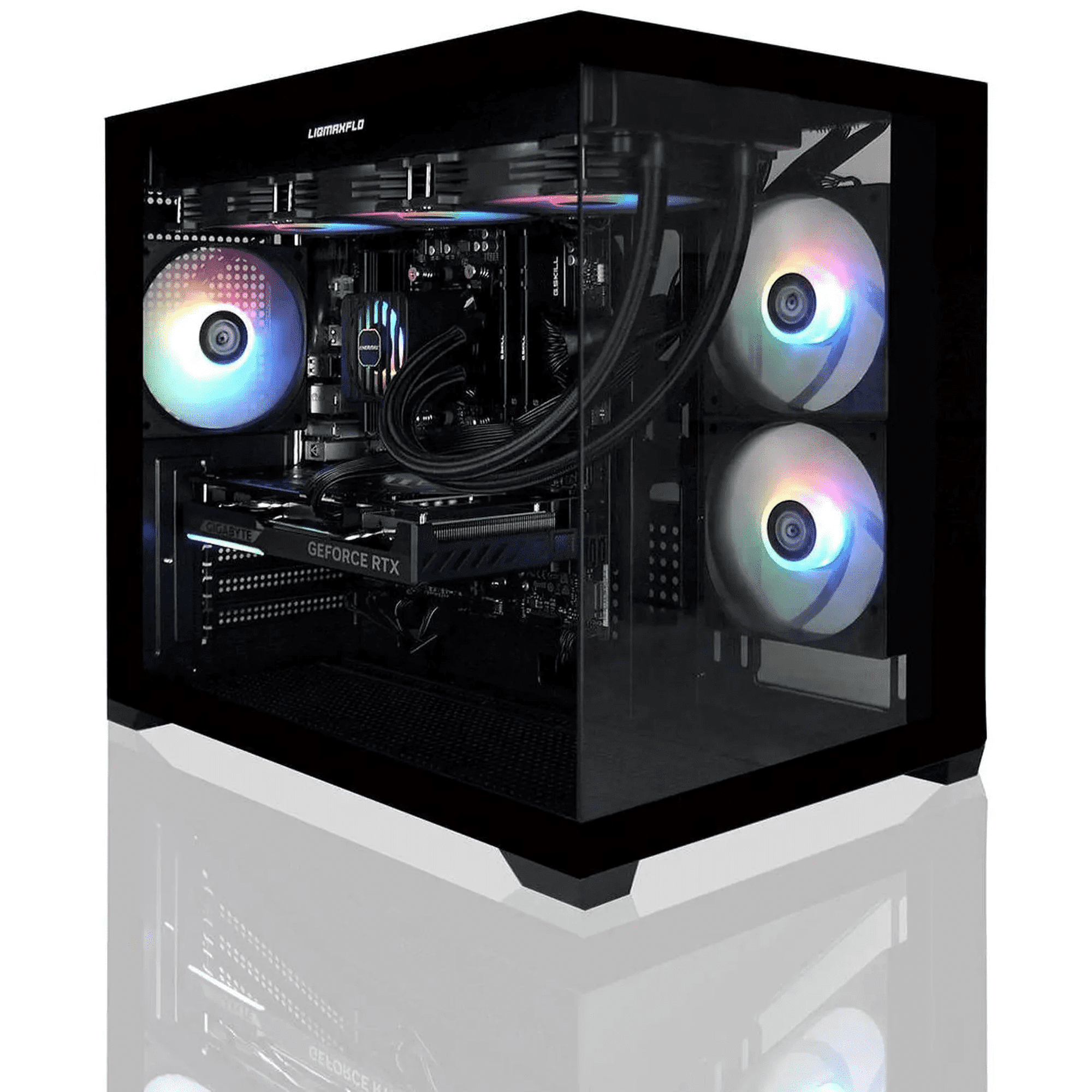 AVGPC Hellfire Gaming PC AMD Ryzen 5 9600X; GeForce RTX 5070 12GB; 16GB DDR5 RAM; 1 TB NVME M.2 SSD; 360mm AIO Liquid Cooler; ARGB Fans; WiFi/AC ; Dual Chamber Case; Windows 11 Home