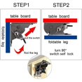 thumbnail image 5 of Soporte plegable, bisagra autoblocante con tornillos, soporte de extensión de bloqueo para patas de mesa, patas de cama, banco de trabajo, paquete de 4, 5 of 5