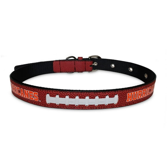 Pets First NCAA College Miami Hurricanes PREMIUM SPORTY DOG COLLAR, LIMITED EDITION, Best & Toughest Heavy-Duty Dog Collar, Small