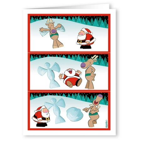 Snow Angels Christmas Cards - Humorous 18 Cards &