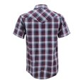 thumbnail image 2 of Men’s Western Short Sleeve Button Down Casual Plaid Pearl Snap Cowboy Shirt (#25 Brown/White, 2XL), 2 of 3