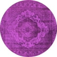 thumbnail image 1 of Ahgly Company Indoor Round Oriental Pink Industrial Area Rugs, 4' Round, 1 of 4