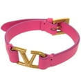 thumbnail image 1 of Pre-Owned Valentino Garavani V Leather Pink Bracelet 0891Valentino (Good), 1 of 10