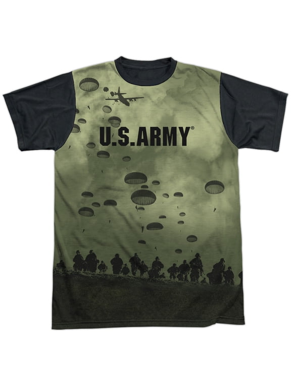Air To Land Officially Licensed Black Back Sublimation Adult T Shirt