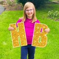 thumbnail image 3 of Happy Birthday Gold Sparkle Print Lawn Letters Large with Stakes - Birthday Decorations â€ Yard Signs with Stakes Spell HAPPY BIRTHDAY!, 3 of 5