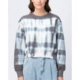thumbnail image 2 of URBAN DAIZY Women's Tie Dye Print Crop Pullover Cropped French Terry Long Sleeve Sweatshirt Casual Tops Charcoal M, 2 of 6