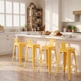 thumbnail image 2 of Devoko 30 Inch Metal Bar Stools Set of 4, Stackable Kitchen Island Bar Stools with Removable Back, Industrial Dining Chairs for Kitchen, Dining Room（Yellow）, 2 of 7