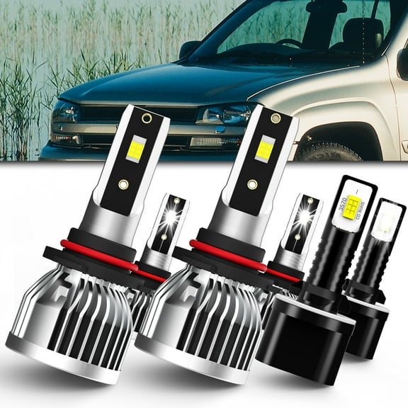 Headlights Fit For 2002-2005 Chevy Trailblazer LED Headlight Bulbs,9005/H10/HB3 High Beam 9005/H10/HB3 Low Beam 880 Fog Light Combo,Plug And Play,Pack of 6 (Trailblazer 2002-2005)