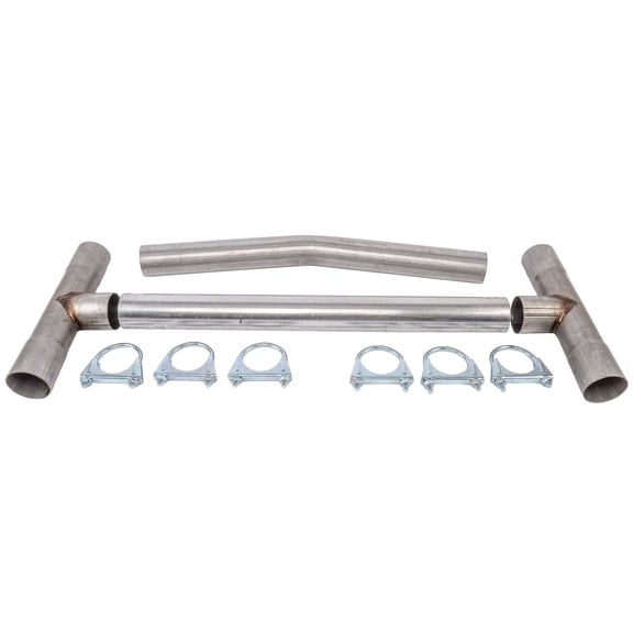 JEGS 30650 H-Pipe Kit 2.25 Dia. 16-gauge Aluminized Steel Includes: (2) 12 Fabri