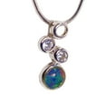 thumbnail image 3 of SUNSET MAGESTY STERLING SILVER AUSTRALIAN BLACK OPAL NECKLACE, 3 of 4
