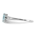 thumbnail image 3 of 10k White Gold Polished Geniune Aquamarine Birthstone Ring, Gem Ctw.0.2, 3 of 3