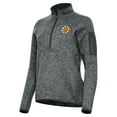 thumbnail image 2 of Women's Antigua Heather Black Boston Bruins Fortune Half-Zip Pullover, 2 of 3