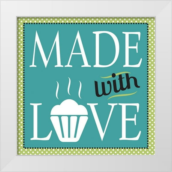JMB Designs 12x12 White Modern Wood Framed Museum Art Print Titled - Made With Love