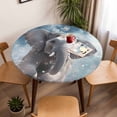 thumbnail image 5 of Elephant Dreamy Bubble Elastic Fitted Round Table Cover Sky Cloud Waterproof Outdoor Tablecloth for Holiday Party, Picnic, Patio & Dining Fits Tables Up to 36"-44", 5 of 8