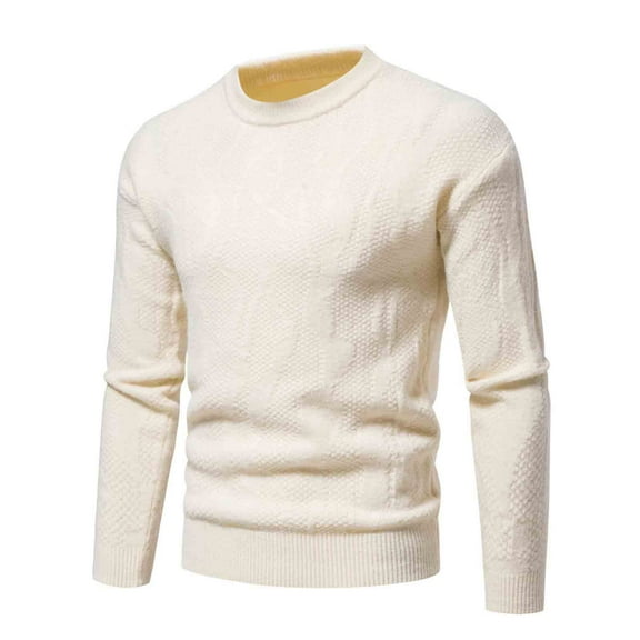Fesfesfes Sweater for Men Fall And Winter Sweater Pullover Bottom Knit Color Blocking Men Sweater