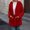 Red women fuzzy cardigan coat a1, variant on Tusihei Women's Collared Hooded Long Sleeve Fuzzy Coat Warm Button Down Cardigan Outerwear Casual Fall Winter Solid Sweater Jacket, Brown 2XL