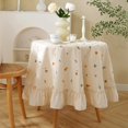 thumbnail image 2 of Mantel con volantes de estilo Pastoral americano, lavable, flor, lavanda, mesa de té, decoración de mesa de comedor, 2 of 4