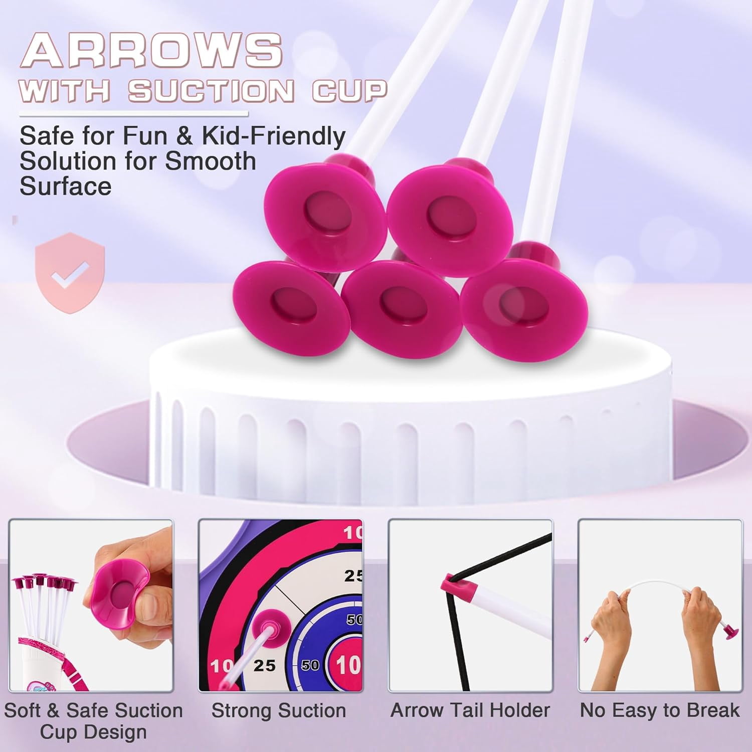 Bow and Arrow Set for Kids, 2-Pack LED Light Up Archery Set with 20 Suction Cup Arrows, Indoor and Outdoor Toy for Boys Girls Age 4-8 8-12 with Standing Target&2 Quivers