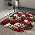 thumbnail image 2 of 1pc Skulls and Roses Absorbent Non-Slip Bathroom Thickened Flannel Rug Decor,Soft,Quick Drying,Suitable For Indoor/outdoor Use,Bathrooms,Bedrooms,Kitchens,Terrace,Laundry Rooms,16"x24", 2 of 9