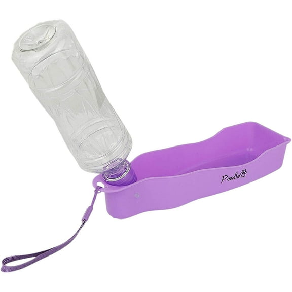 Poodle Pet Portable Pet Water Dispenser | Dog Travel Water Bottle and Bowl 17 oz. Capacity | Recyclable, Food Grade Plastic, BPA Free Safe for Dogs, Cats, and Rabbits | Great Pet Birthday Gift